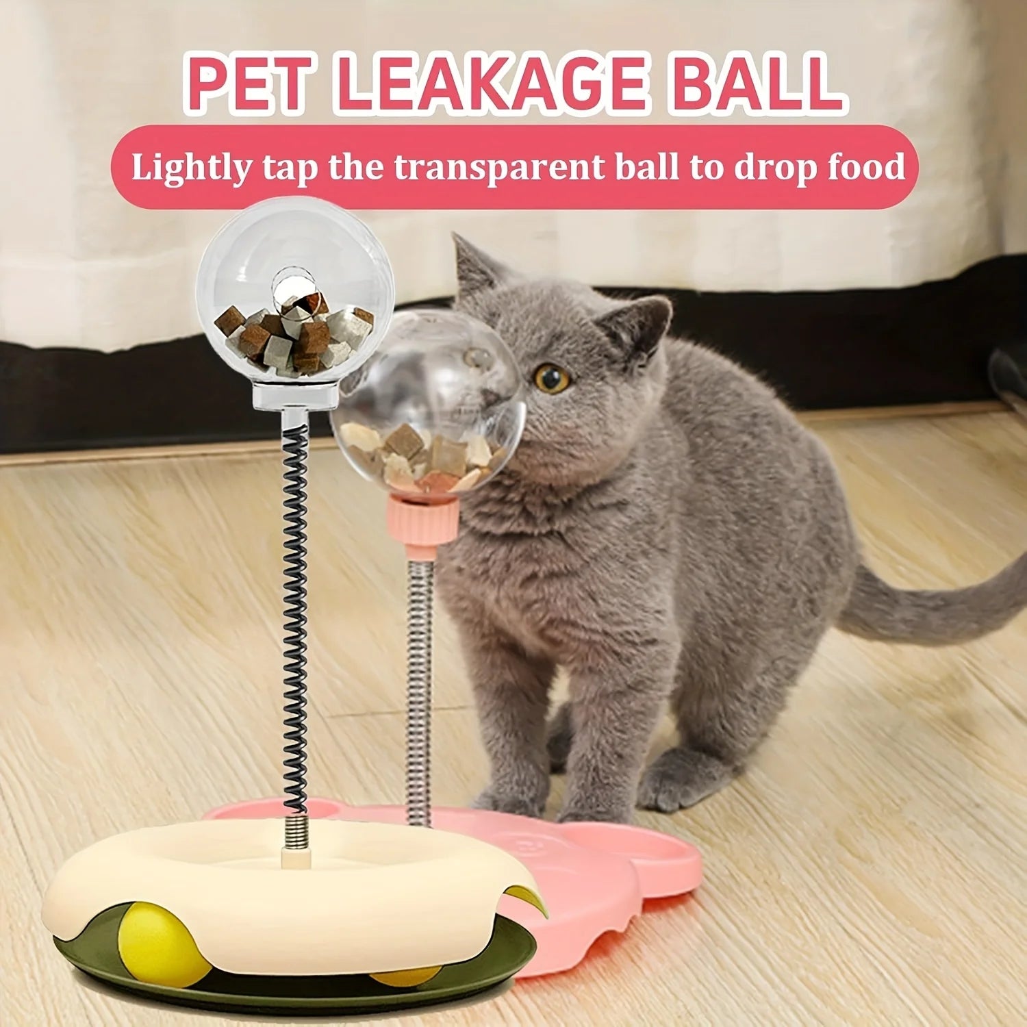 Turntable Cat Toy with Treat Dispensing Ball, 3-in-1 Self-Entertainment for Cats
