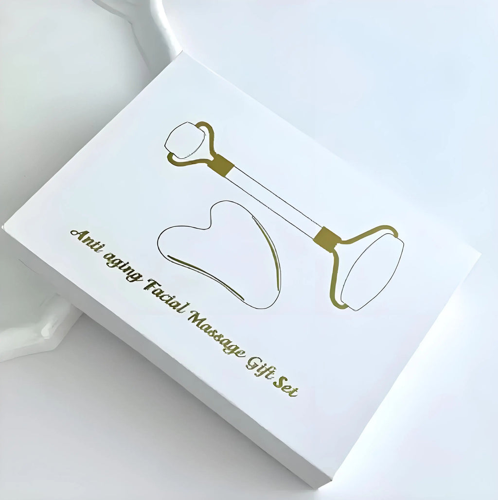 Jade Roller & Gua Sha Set - Dual Head Facial Massage Tools for Skin Care