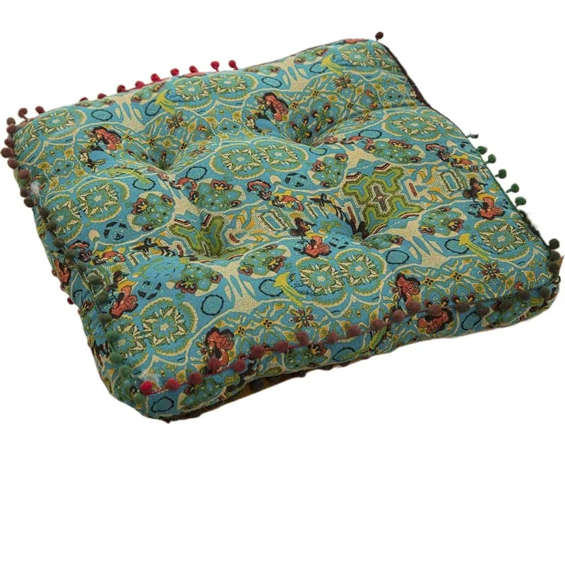 Bohemian Style Thickened Cotton Linen for Ground Tatami Mat Pillow Puff Cushion