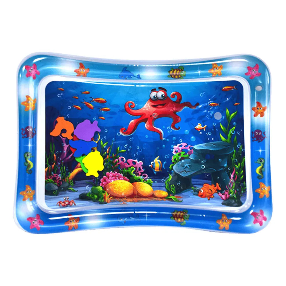 Water Sensory Playmat with Fish Tummy Time Mat for Bored Indoor Cats