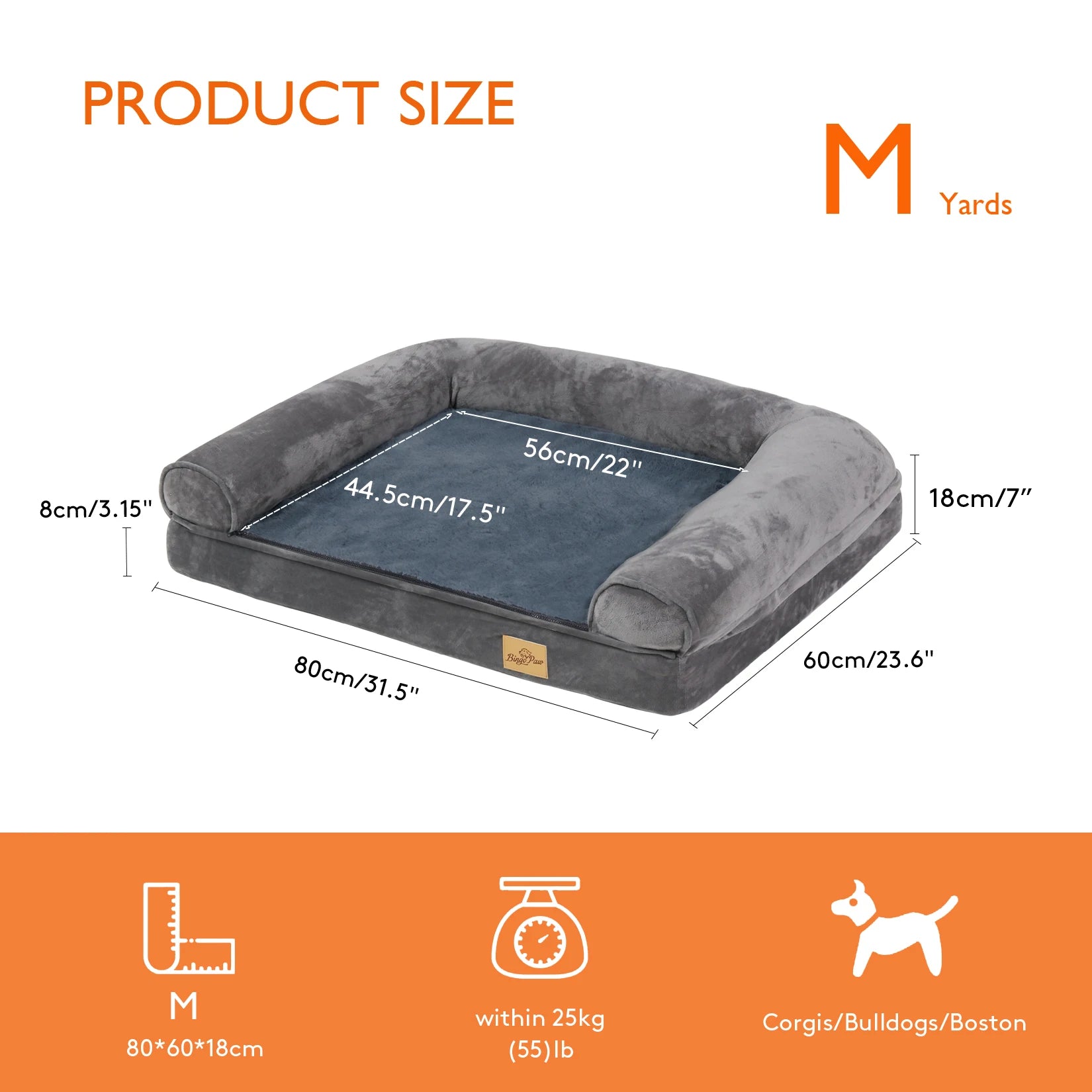 Dog Bed Extra Large Orthopedic Pet Mattress, Cushion with Removable Washable Cover, Soft Sponge Foam