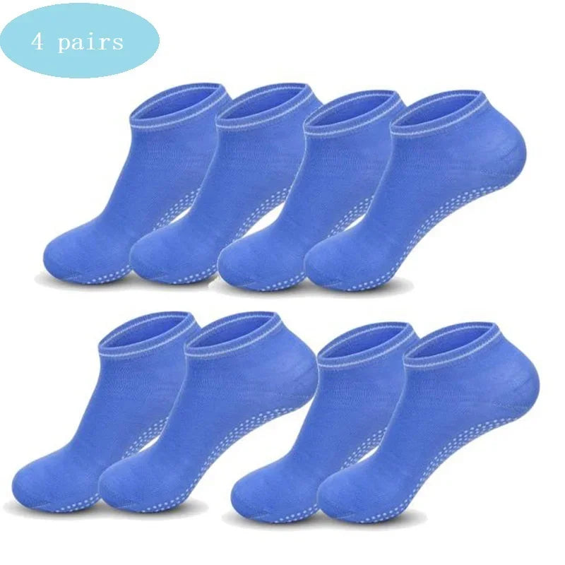 4 pairs Yoga Socks Women Cotton Silicone Non-slip Pilates Grip Towel Socks