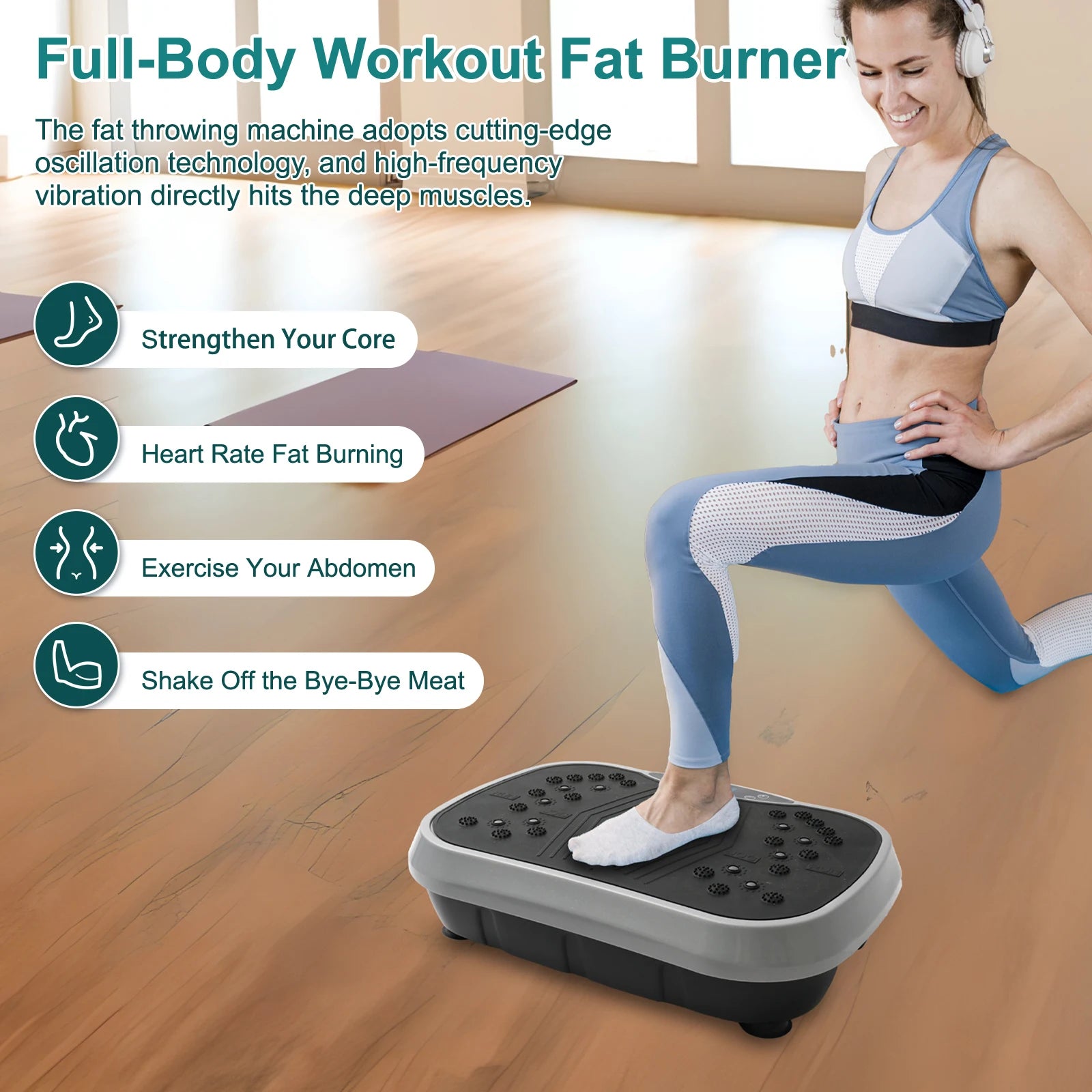 Vibration Plate Exercise Machine Fat-Burning, Shaping Whole Body Workout Portable Fitness Equipment