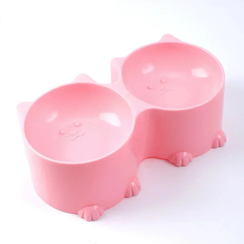Feeder Food And Protective Raised Elevated Cat Tall Pet Tilted Design Water Bowl Set
