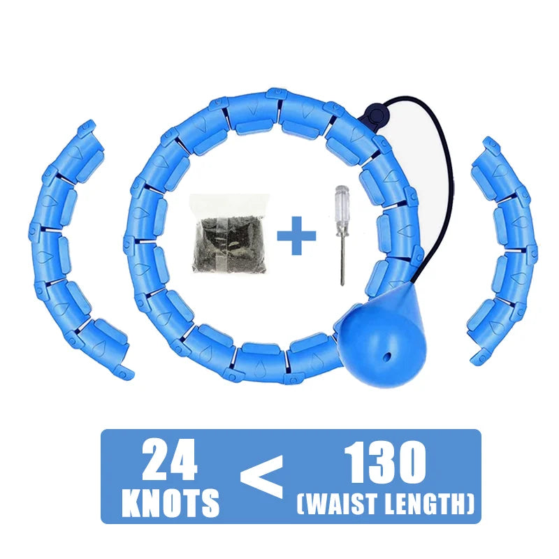Weighted Fitness Circle Hoops for Weight Loss, Plus Size Smart Exercise 2 in 1 Adjustable with Detachable Knots