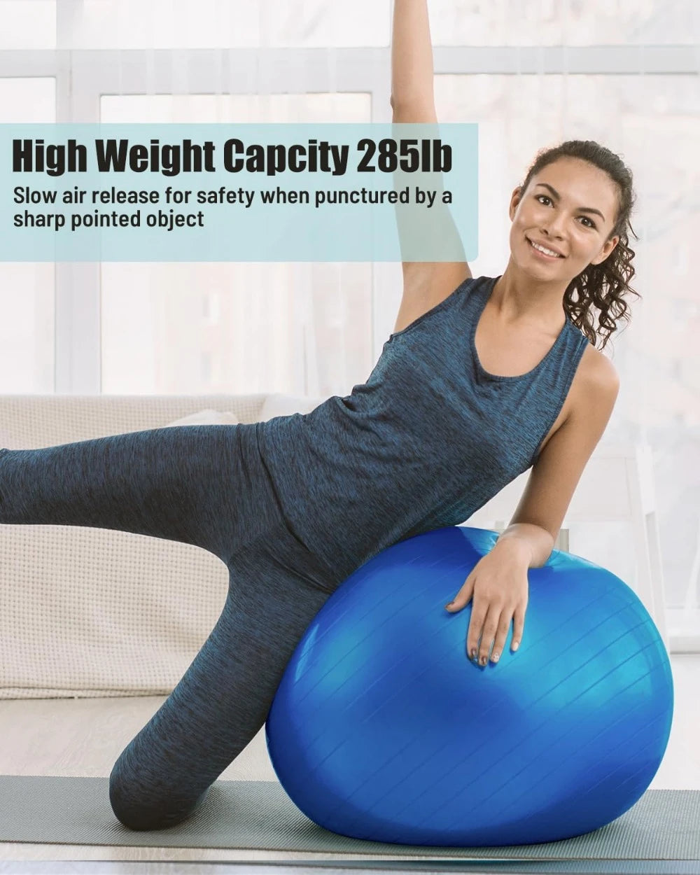 Yoga Workout Ball, Explosion-proof, Anti-Slip Stability, Physiotherapy, Balance Ball