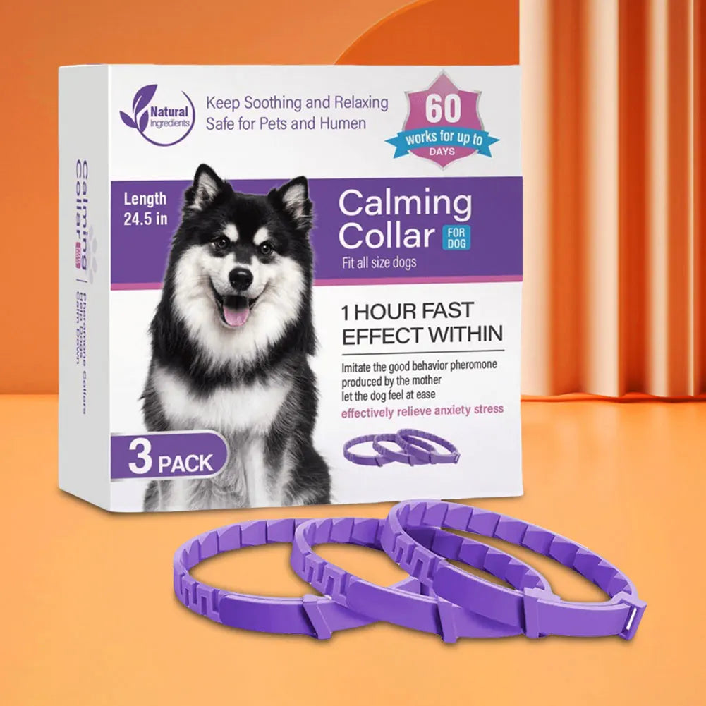 3/4 Pack Pet Calming Collar Stress and Anxiety Relief Pheromone Collar Adjustable