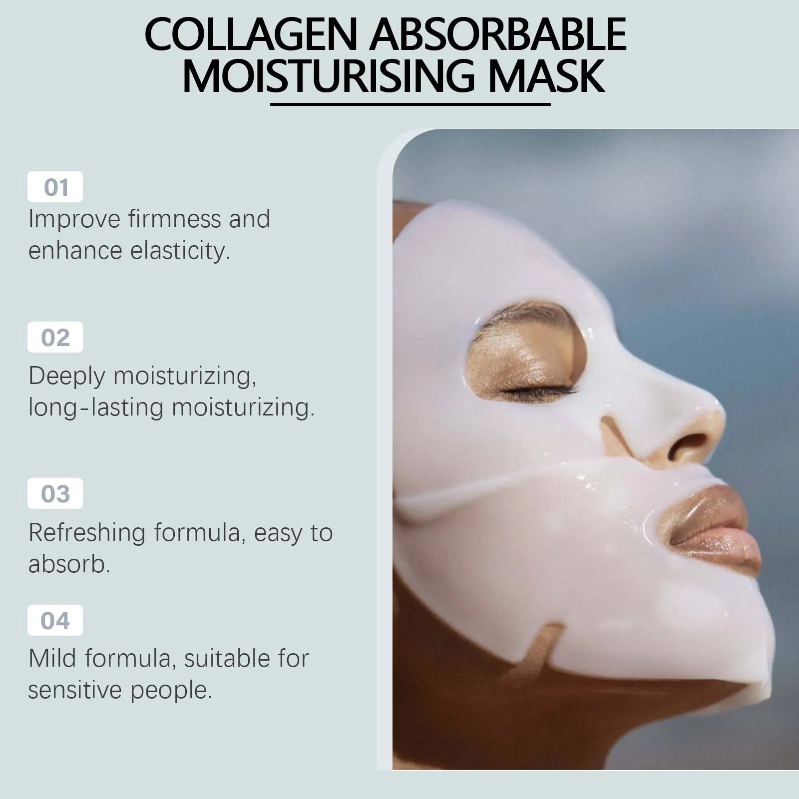 Collagen Absorbable Moisturizing Mask Overnight Lifting, Wrinkle Smoothing, Hydrating Facial Mask