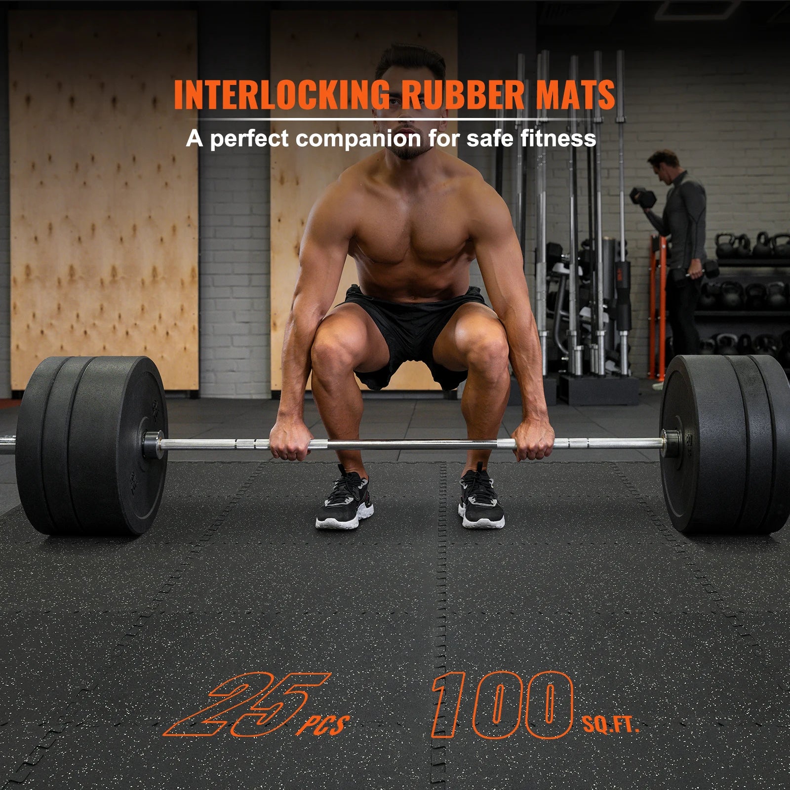 SucceBuy 25/12/6 PCS 1/2 in Thick Gym Floor Mats EVA Foam & Rubber Top Interlocking Waterproof Exercise Mats