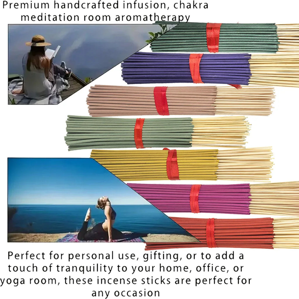 14 Sets of 280 Incense Sticks, Lavender, Milky Fragrance, Jasmine, Rose, Sandalwood, White Sage and Dragon's Blood Scents, Long-Lasting Fragrance