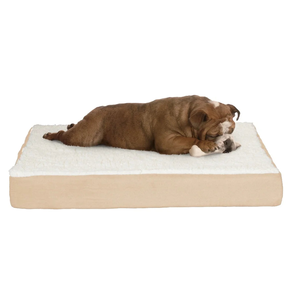 Orthopedic Dog Bed with Memory Foam and Sherpa Cover Medium Dogs up to 45lbs Machine Washable