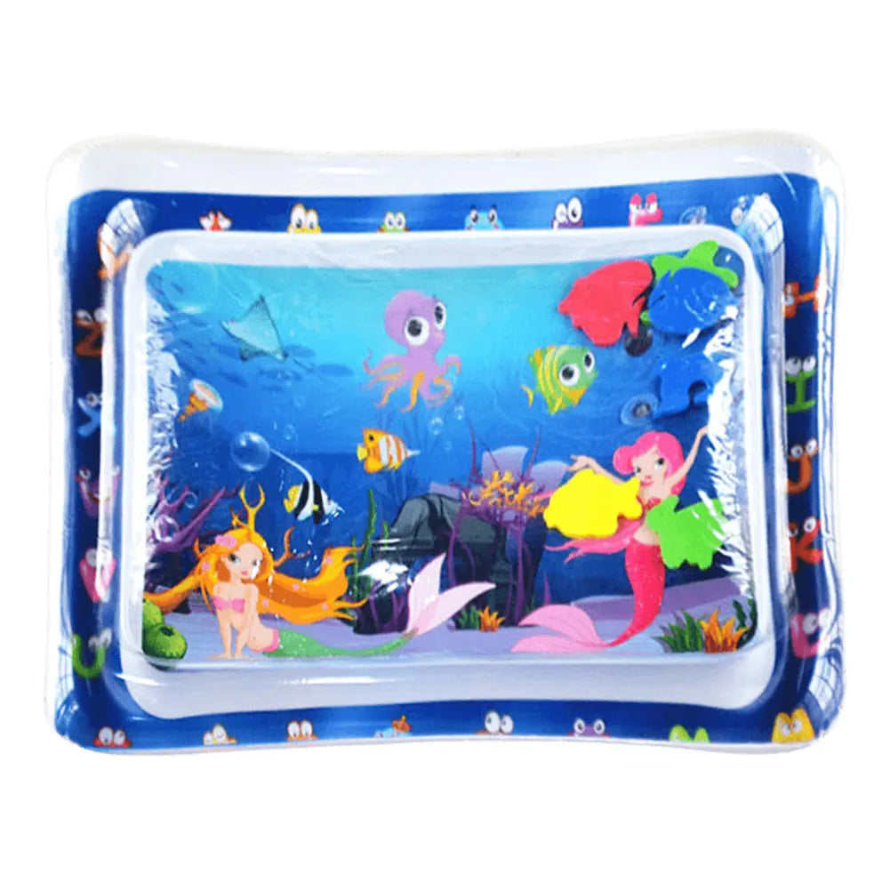 Water Sensory Playmat with Fish Tummy Time Mat for Bored Indoor Cats