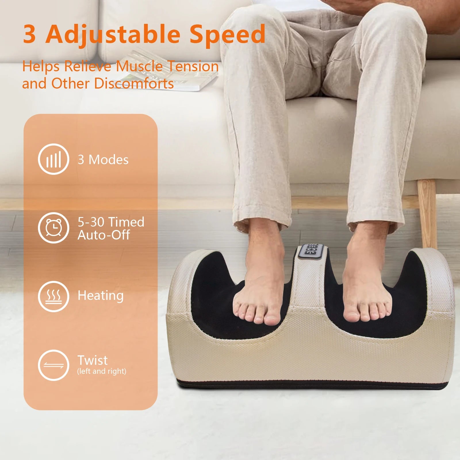 Foot massage machine kneading massager, electric heating tension relief