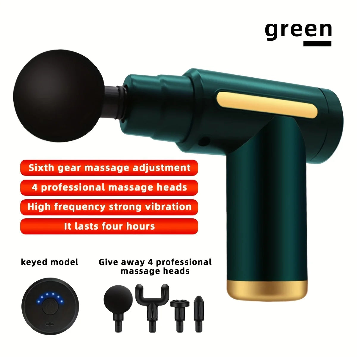 Long endurance TYPE-C electric massager with six adjustable levels, silent, multifunctional