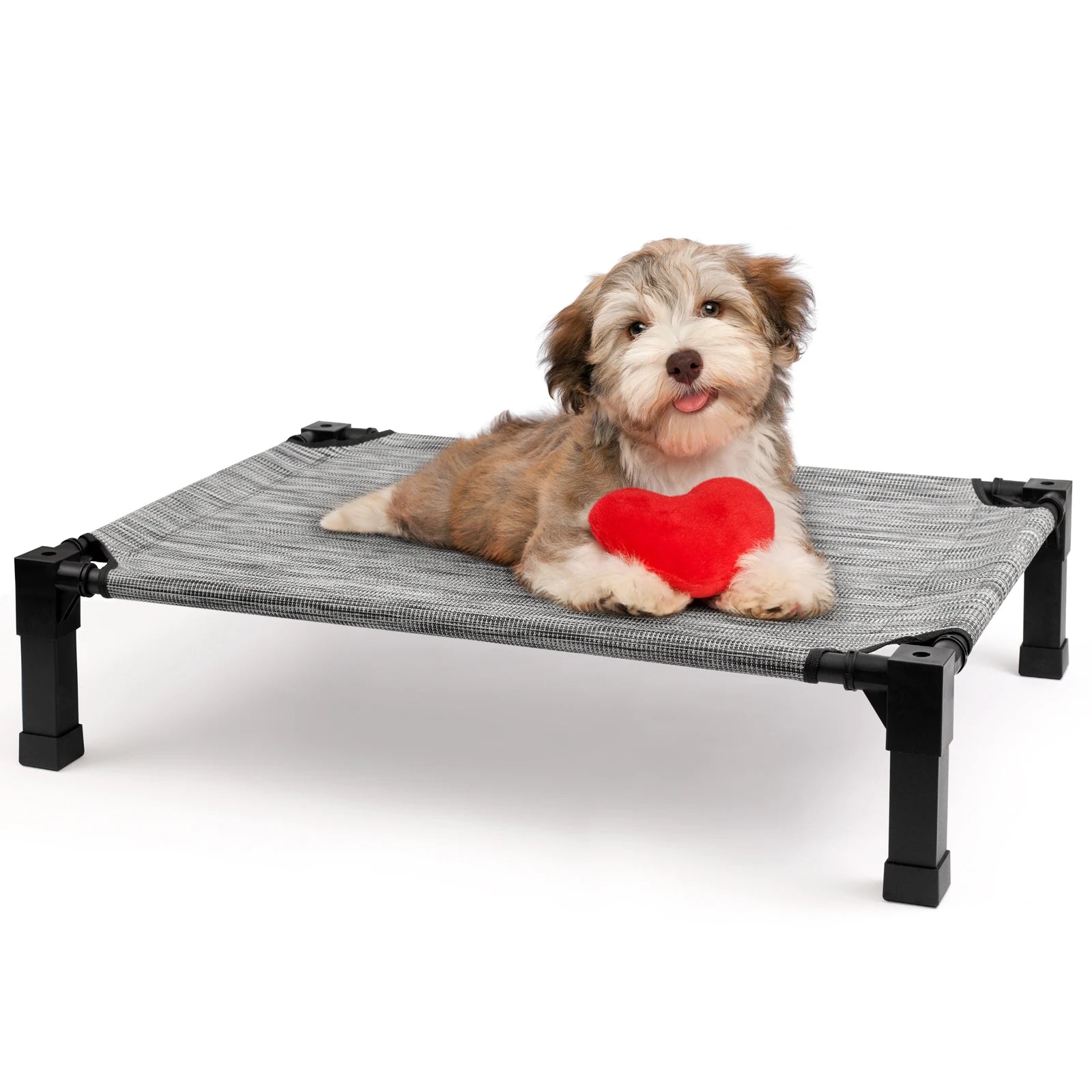 Elevated Dog Bed, Cooling Raised Pet Cot with Chew Proof Washable Breathable Mesh and Metal Frame