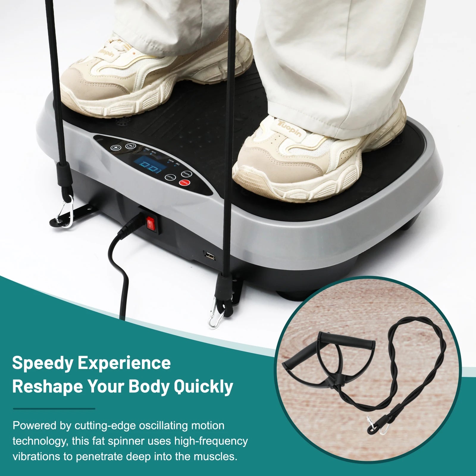 Vibration Plate Exercise Machine Fat-Burning, Shaping Whole Body Workout Portable Fitness Equipment