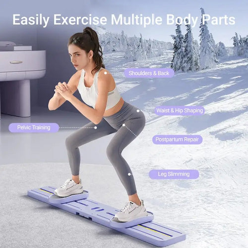 "Foldable 3-in-1 Ski Trainer: Leg, Pelvic & Hip Strengthener, Home Gym Equipment"