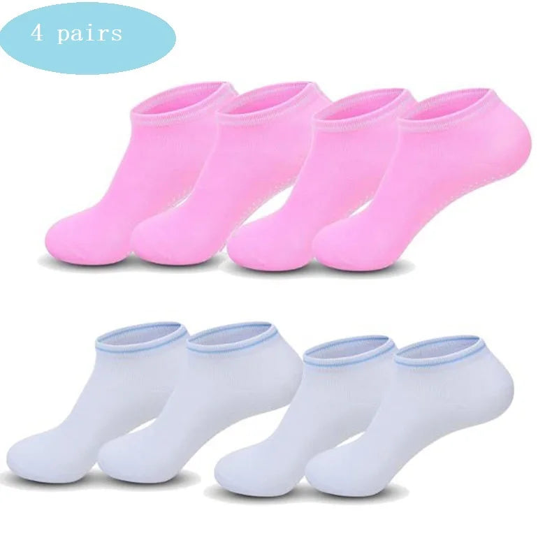 4 pairs Yoga Socks Women Cotton Silicone Non-slip Pilates Grip Towel Socks