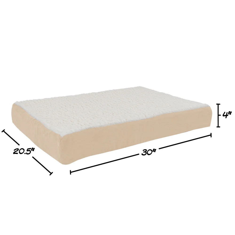 Orthopedic Dog Bed with Memory Foam and Sherpa Cover Medium Dogs up to 45lbs Machine Washable