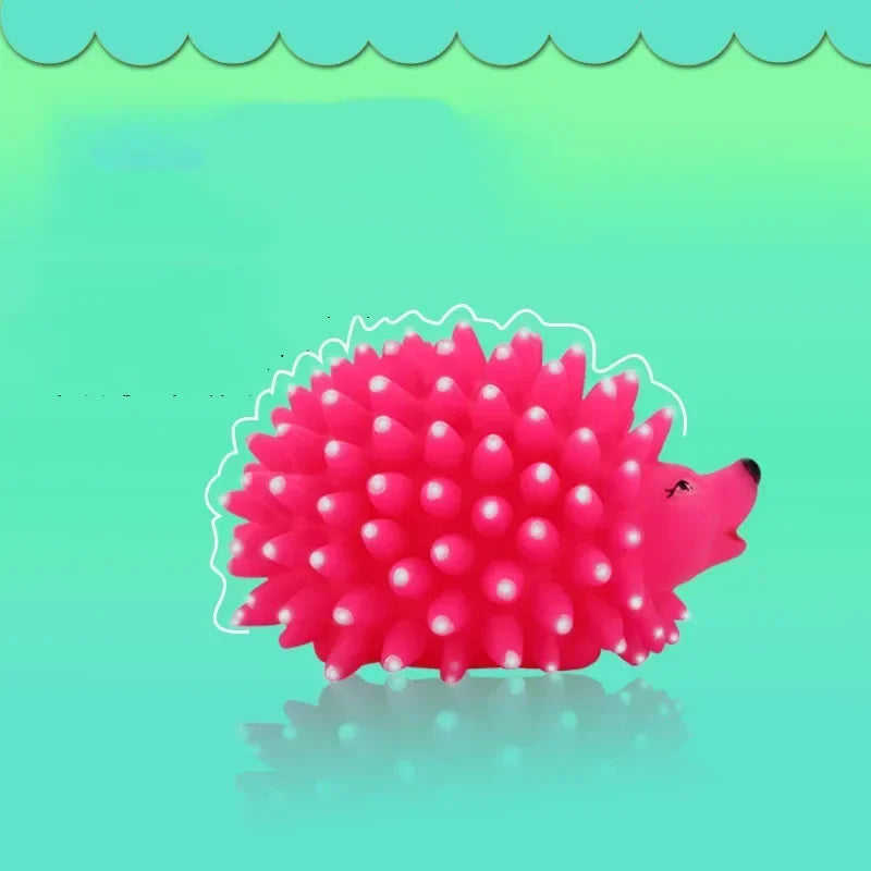 Realistic Hedgehog Soft Squeaky Dog Ball Toys For Small Dogs Rubber Chew Dental