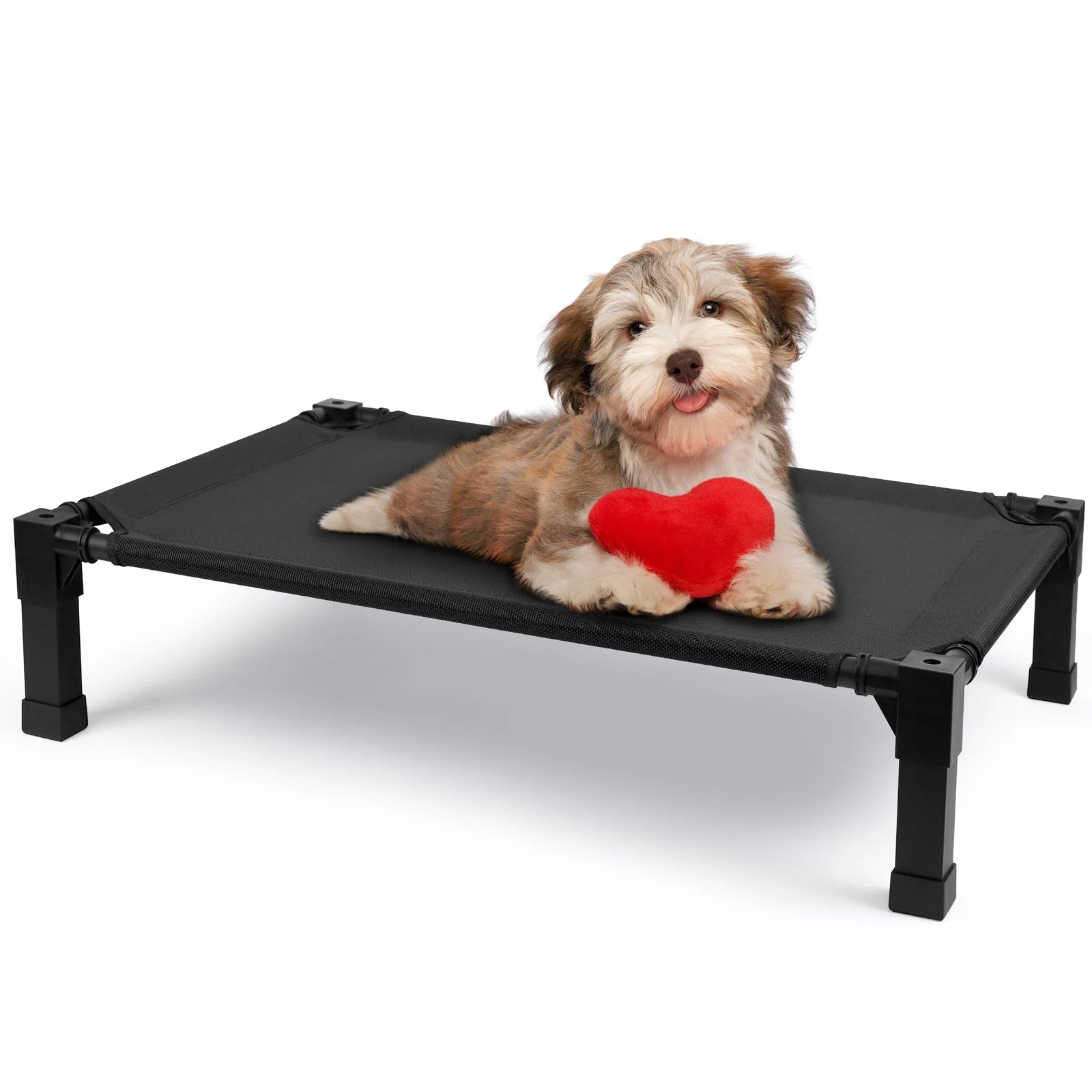 Elevated Dog Bed, Cooling Raised Pet Cot with Chew Proof Washable Breathable Mesh and Metal Frame
