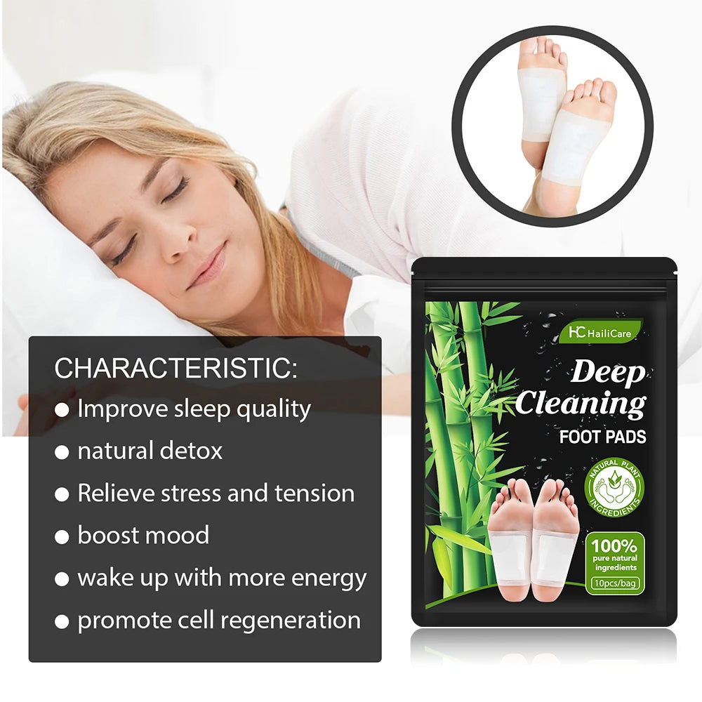 10pcs/Bag Foot Pads Detoxifying All-natural Bamboo Deep Cleansing, Improve Sleep, Relaxation, Relief Stress