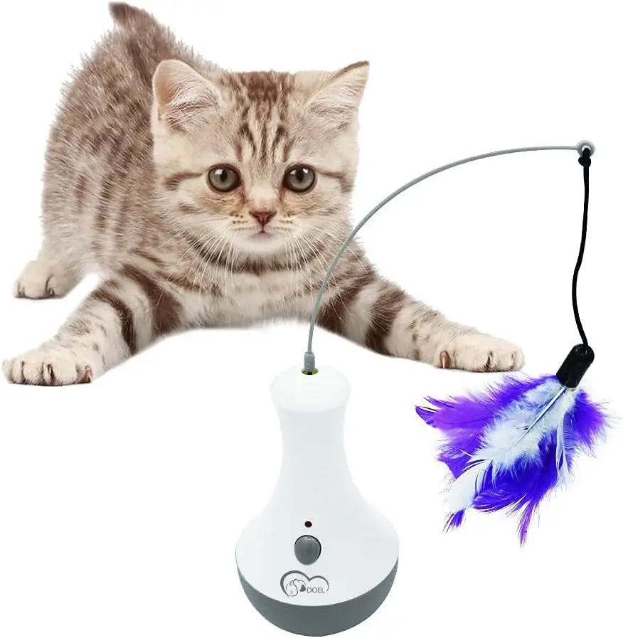 Cat Interactive Toys Funny Feather Teaser Indoor Play Automatic Toy