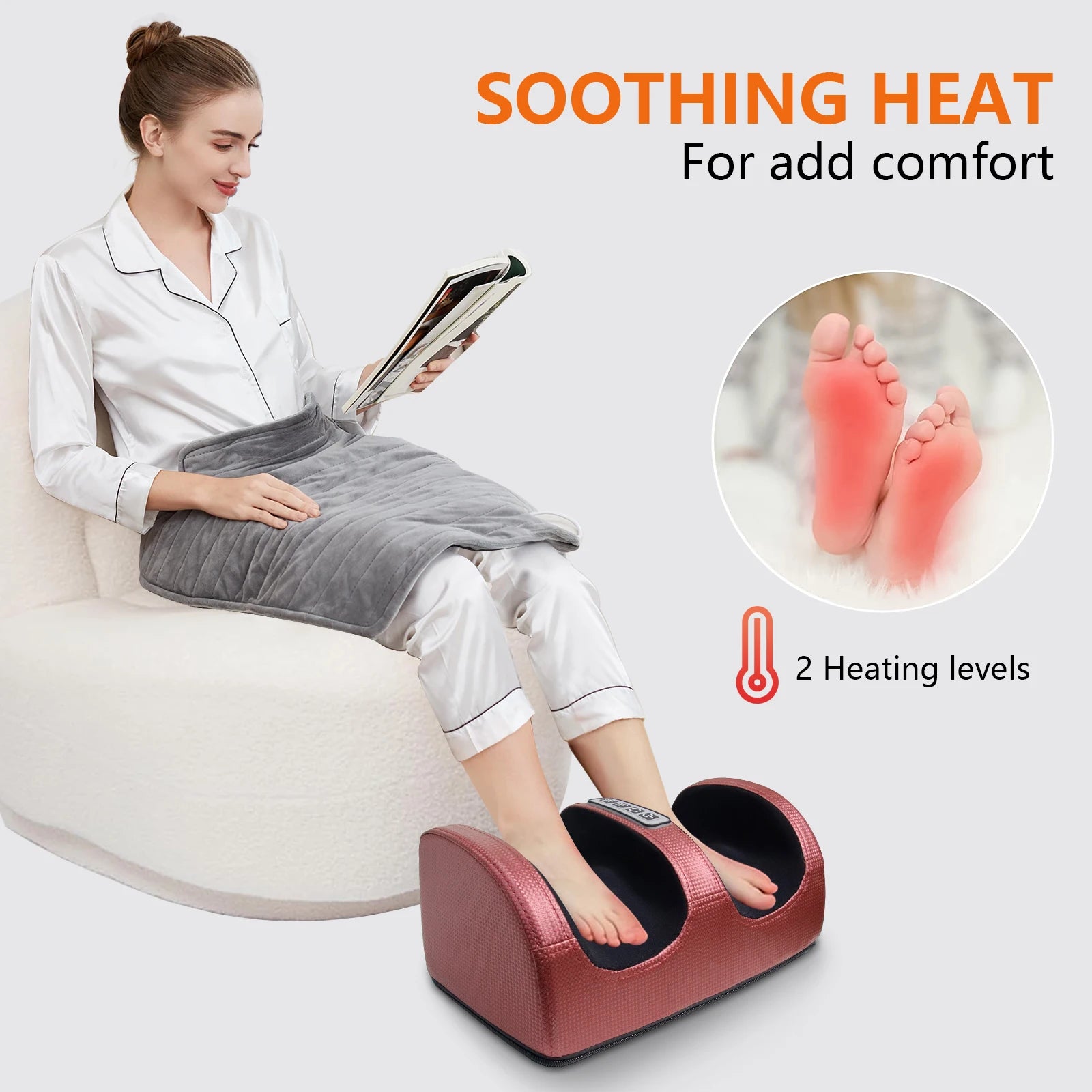 Foot massage machine kneading massager, electric heating tension relief