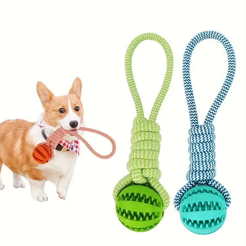 Pet Chew Toy Ball  - Braided Rope Dog Toys, Dental Cleaning, Treat Dispenser, Fetch & Tug Play