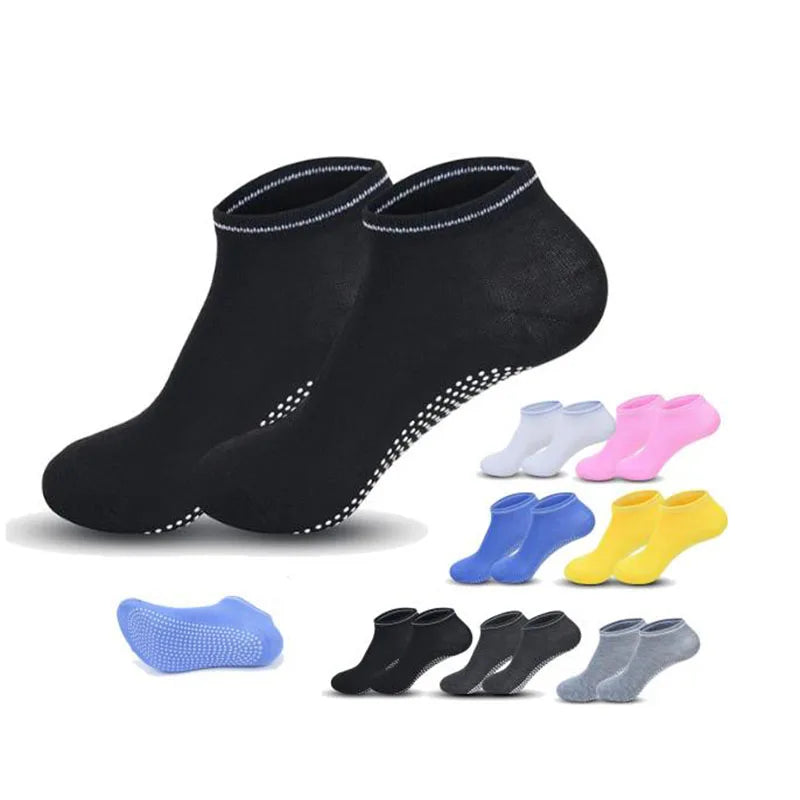 4 pairs Yoga Socks Women Cotton Silicone Non-slip Pilates Grip Towel Socks