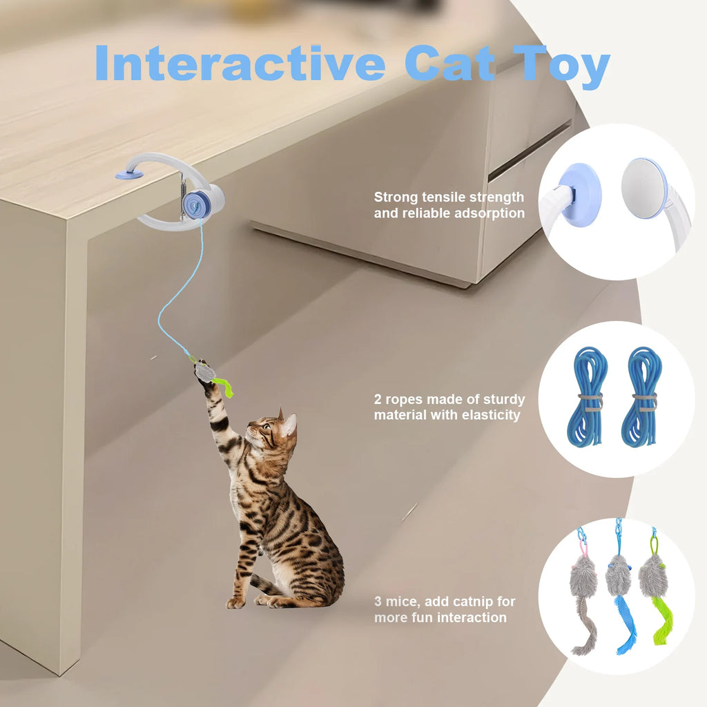 Electric Door Hanging Interactive Cat Toy USB Rechargeable Self Play Retractable Toy