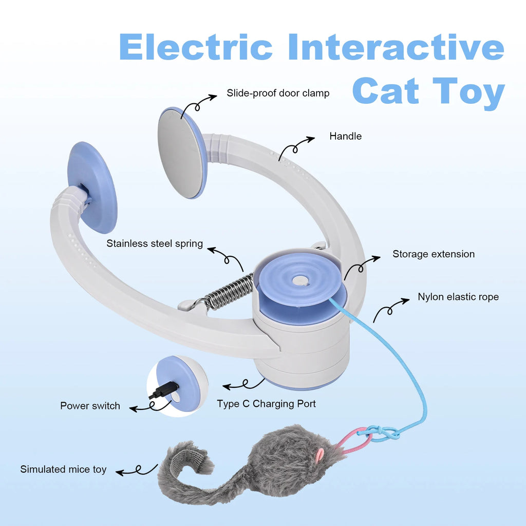 Electric Door Hanging Interactive Cat Toy USB Rechargeable Self Play Retractable Toy