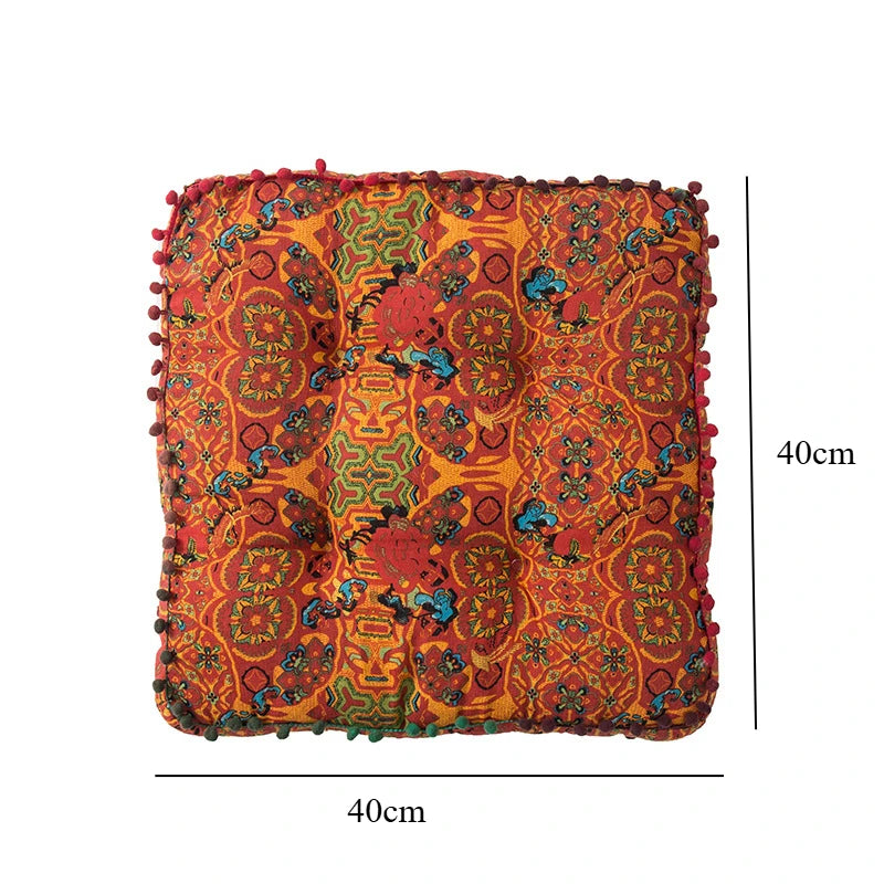 Bohemian Style Thickened Cotton Linen for Ground Tatami Mat Pillow Puff Cushion