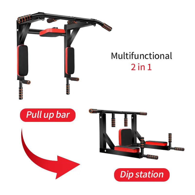 Multifunctional wall-mounted pull-up bar for Home Gym, Fitness and Strength Training