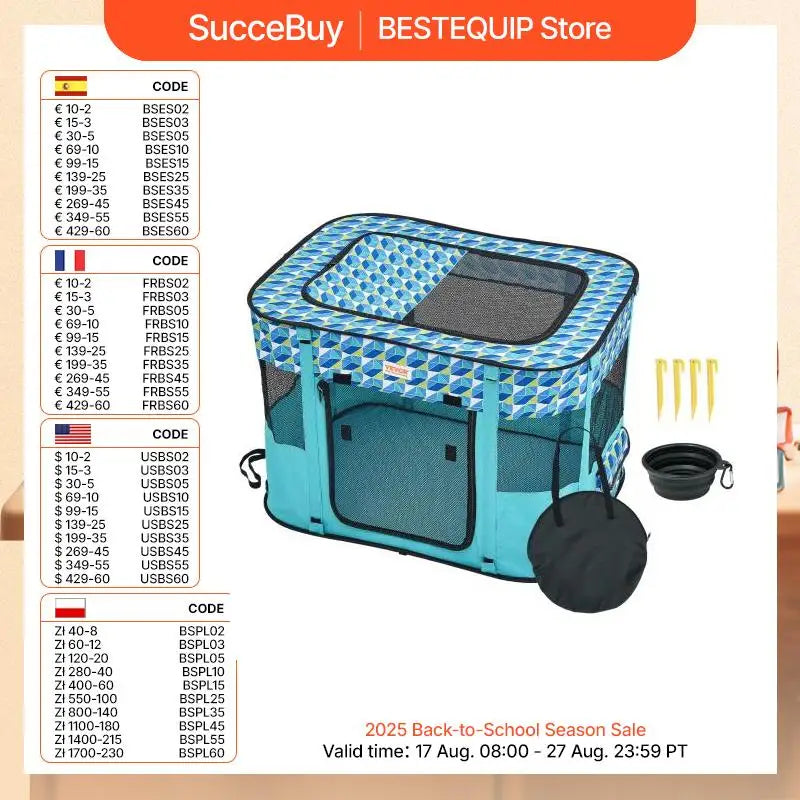 VEVOR Portable, Foldable Pet Playpen Tent Crate Kennel, Waterproof Shelter for Dog Cat Cages