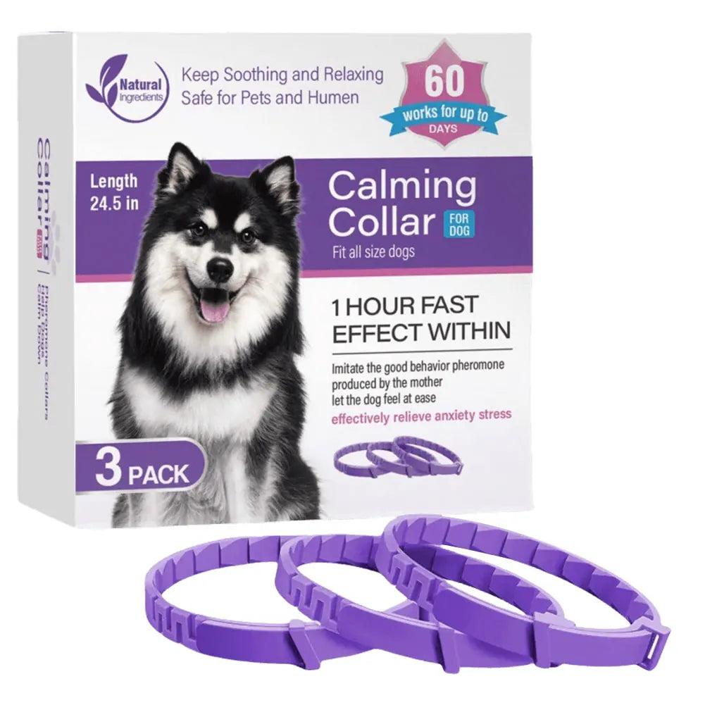 3/4 Pack Pet Calming Collar Stress and Anxiety Relief Pheromone Collar Adjustable