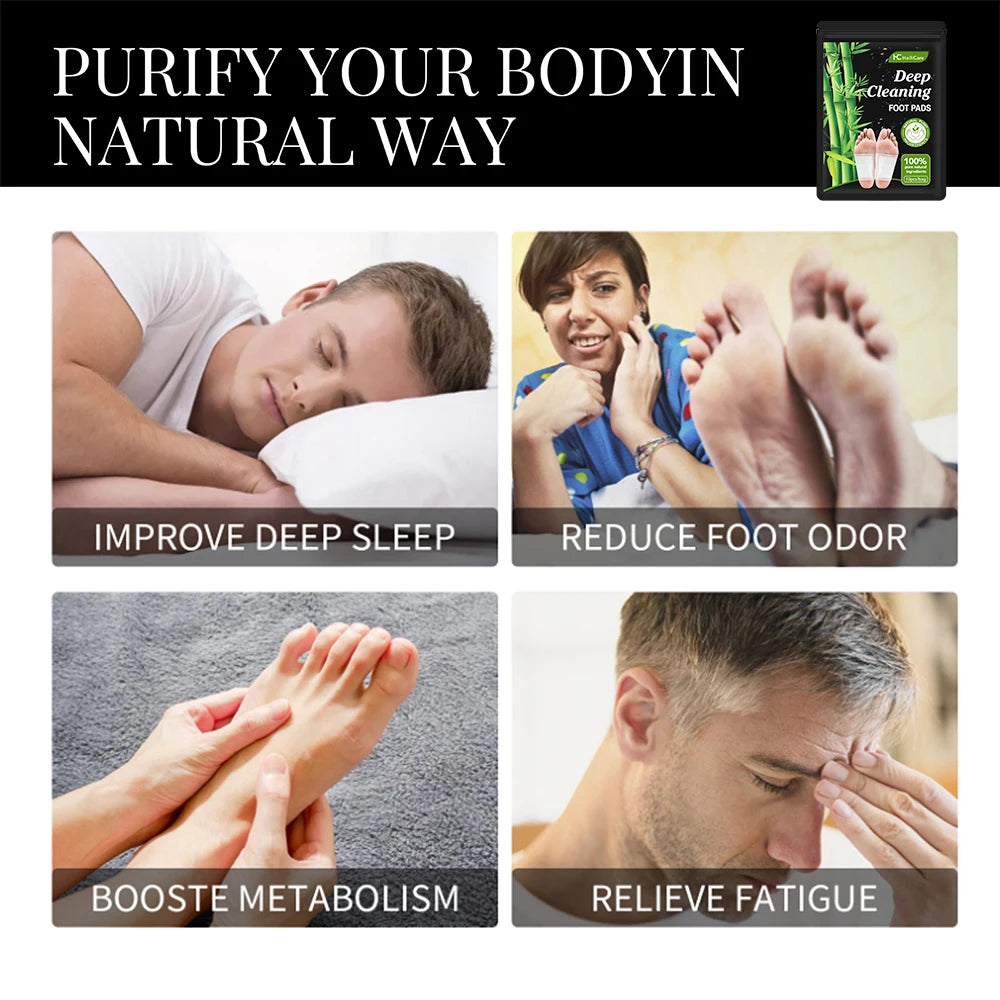 10pcs/Bag Foot Pads Detoxifying All-natural Bamboo Deep Cleansing, Improve Sleep, Relaxation, Relief Stress