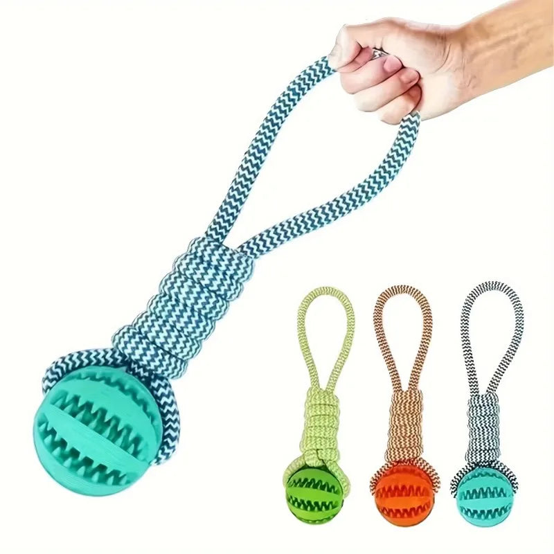 Pet Chew Toy Ball  - Braided Rope Dog Toys, Dental Cleaning, Treat Dispenser, Fetch & Tug Play