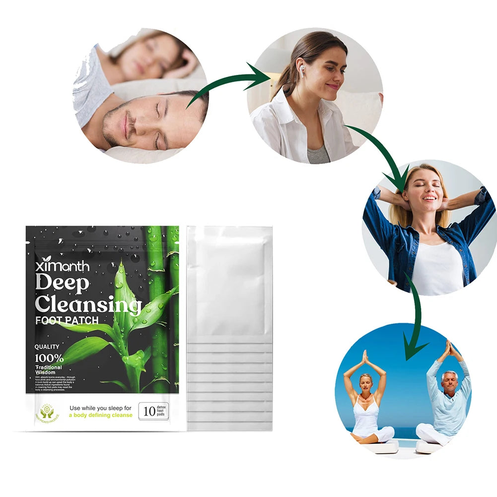 Detox Foot Patches Natural Herbal Deep Cleansing, Toxins Cleansing, Relieve Stress, Help Sleeping