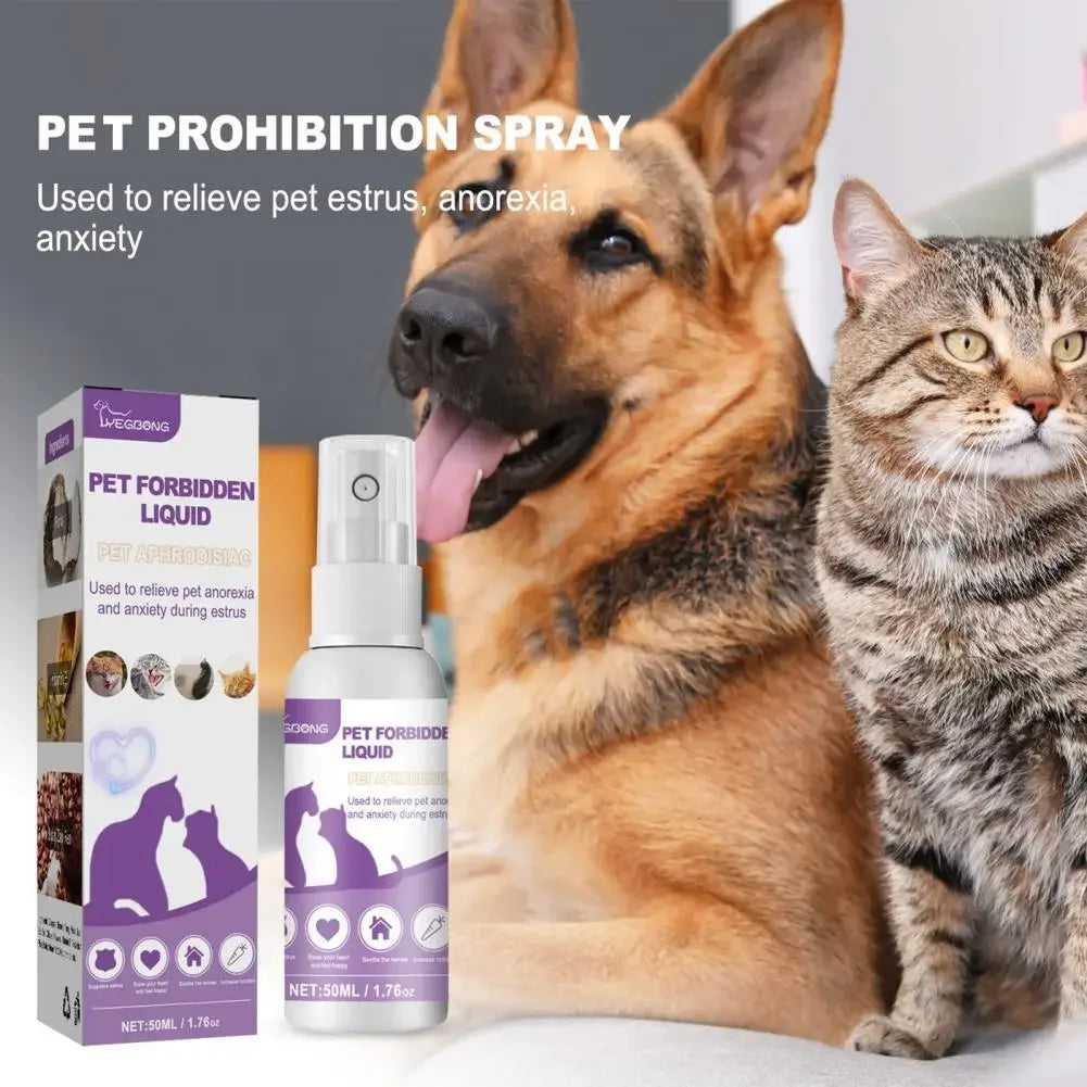 Great Pet Prohibition Spray Prevent Howling, Improve Appetite, Cat Calming Pheromone Travel Spray