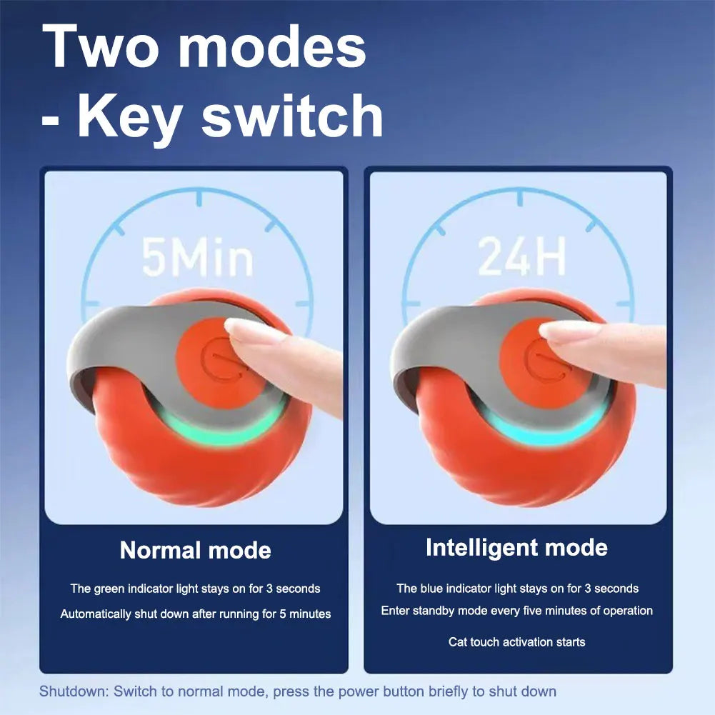 Automatic Moving Cat Ball Smart Toy Two Speed Adjustment Speedy Tail with Replacement Tail