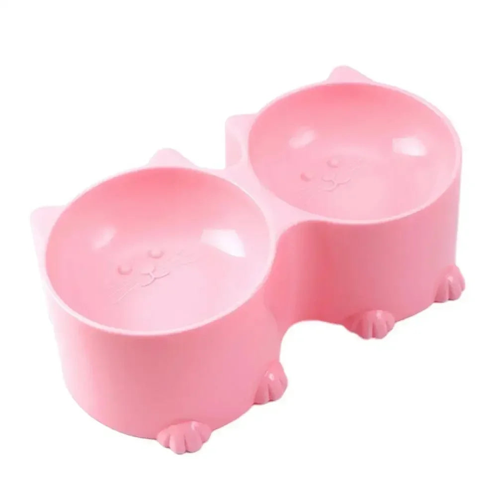 Feeder Food And Protective Raised Elevated Cat Tall Pet Tilted Design Water Bowl Set