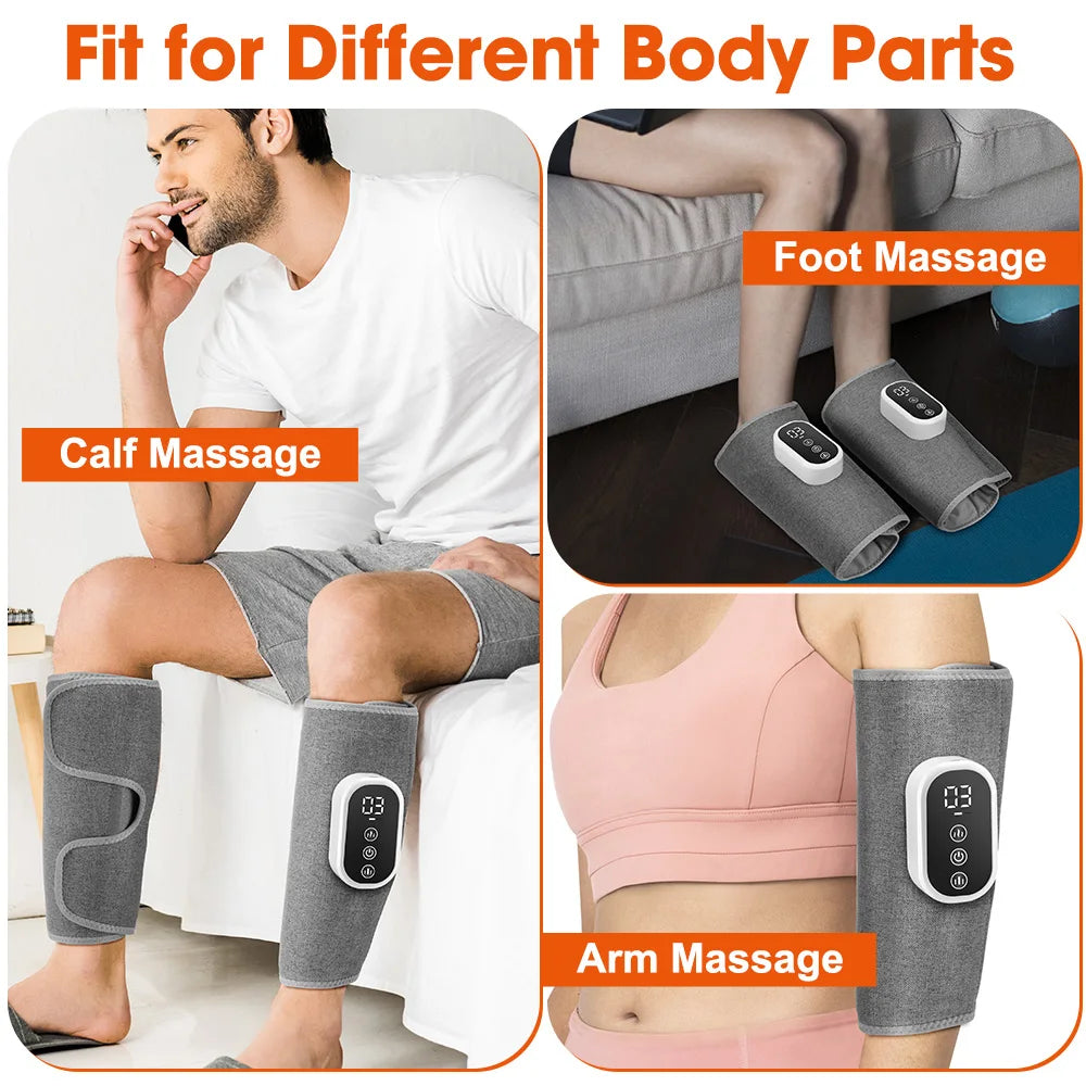 360° Air Pressure Heating Calf Massager Wireless 3 Mode Airbag Compression