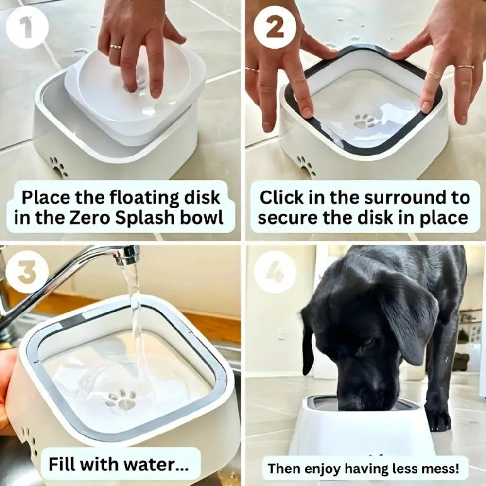Non-Slip Floating Spill-Proof Travel Dog Bowl with Filter for Pets - Portable Water & Food Dish