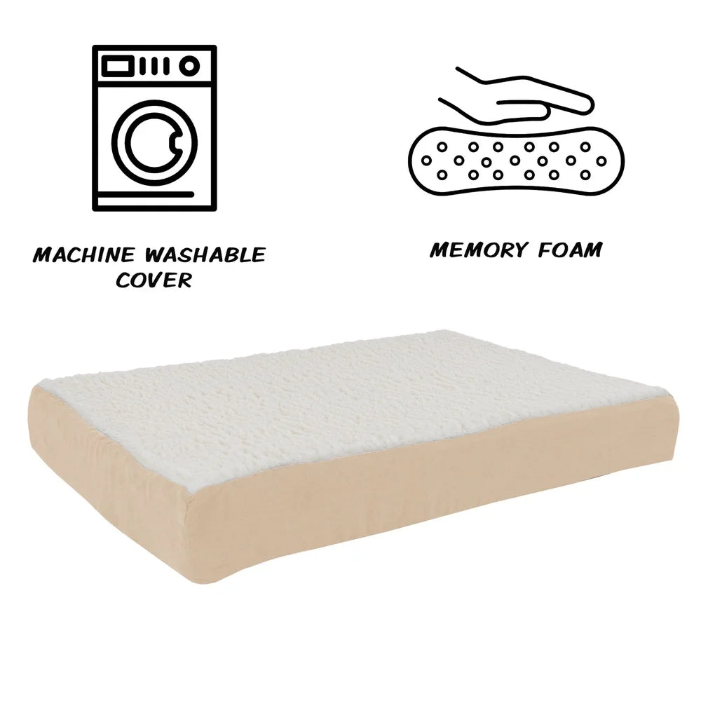 Orthopedic Dog Bed with Memory Foam and Sherpa Cover Medium Dogs up to 45lbs Machine Washable