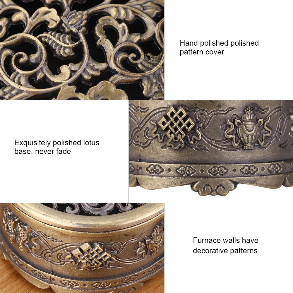 Vintage Incense Burner Backflow Smoke, Cone Holder Burner for Meditation, Home Decoration