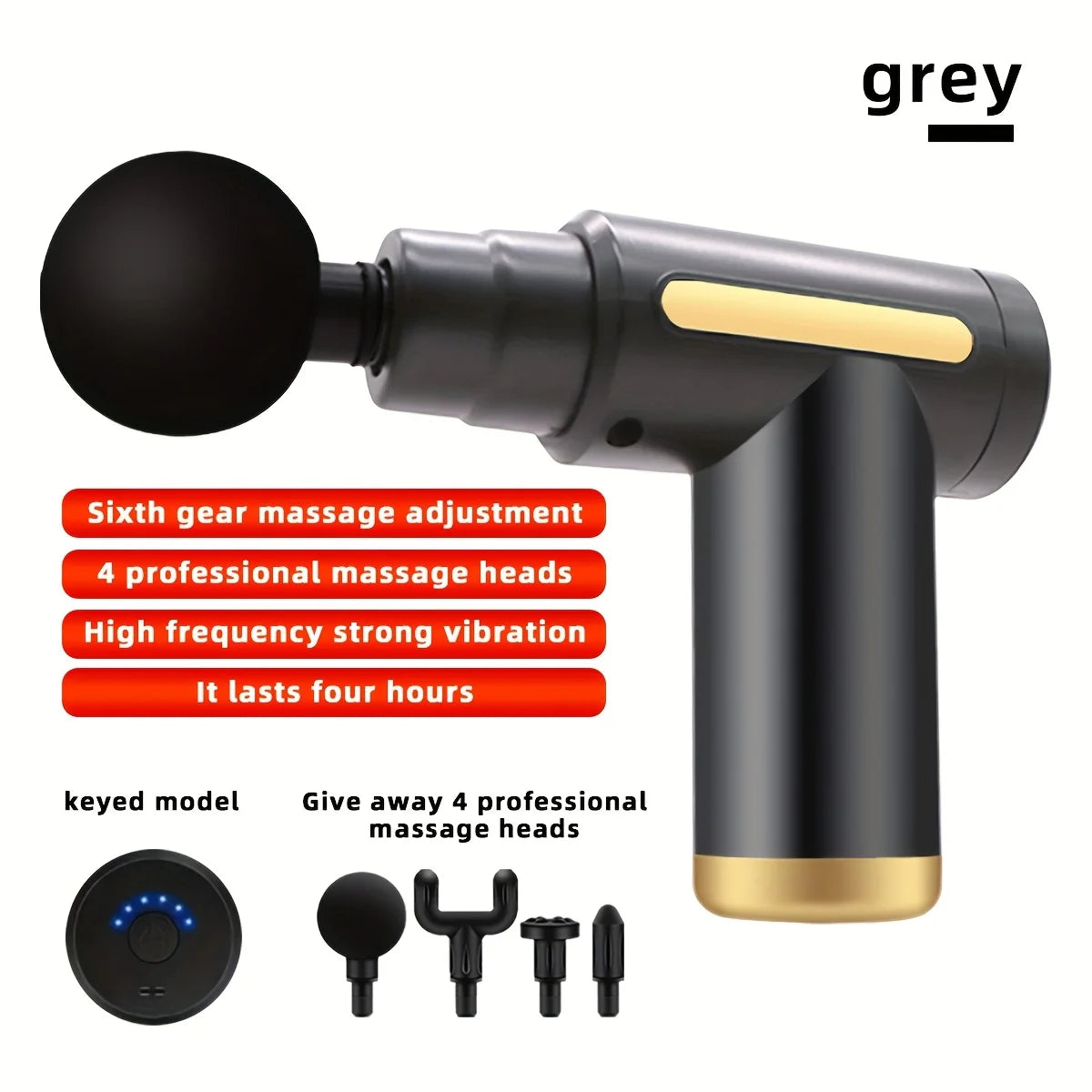 Long endurance TYPE-C electric massager with six adjustable levels, silent, multifunctional