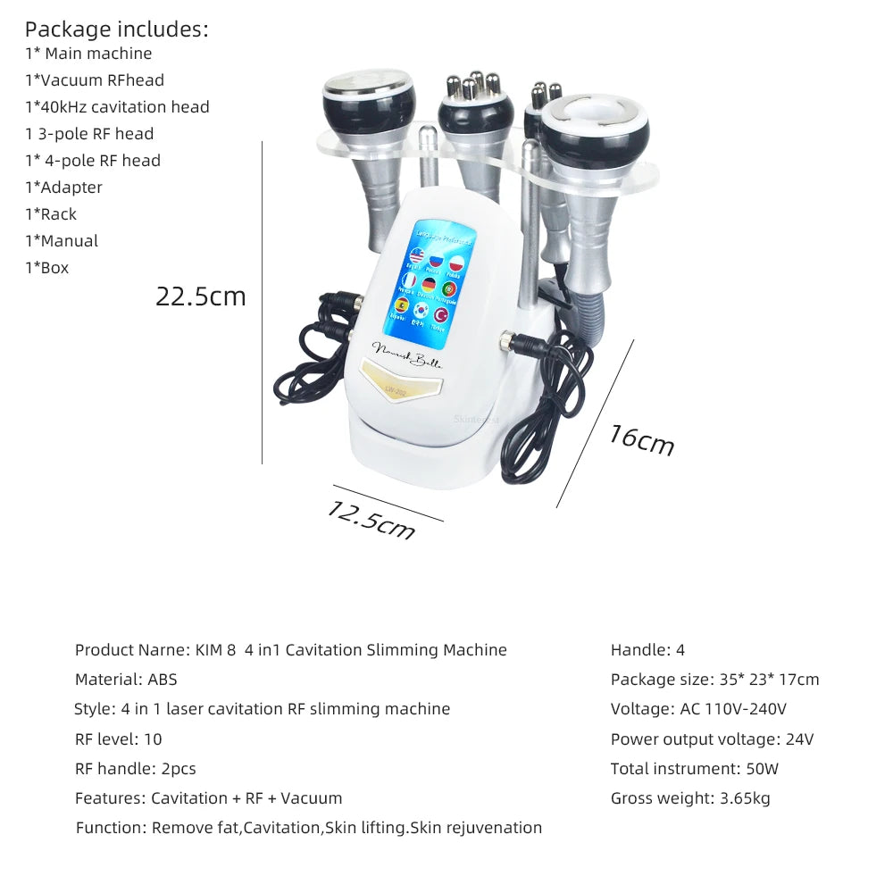 4IN1 Body Slimming Machine Massager, Skin Tighten, Face Lifting Suction With Gel