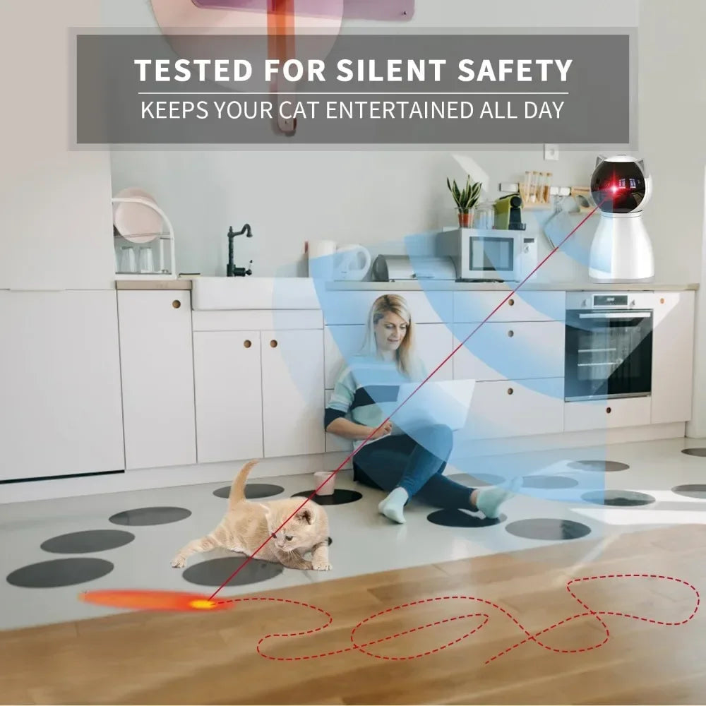 The 4th Generation Real Random Trajectory, Motion Activated, Rechargeable, Automatic Cat Laser Toy