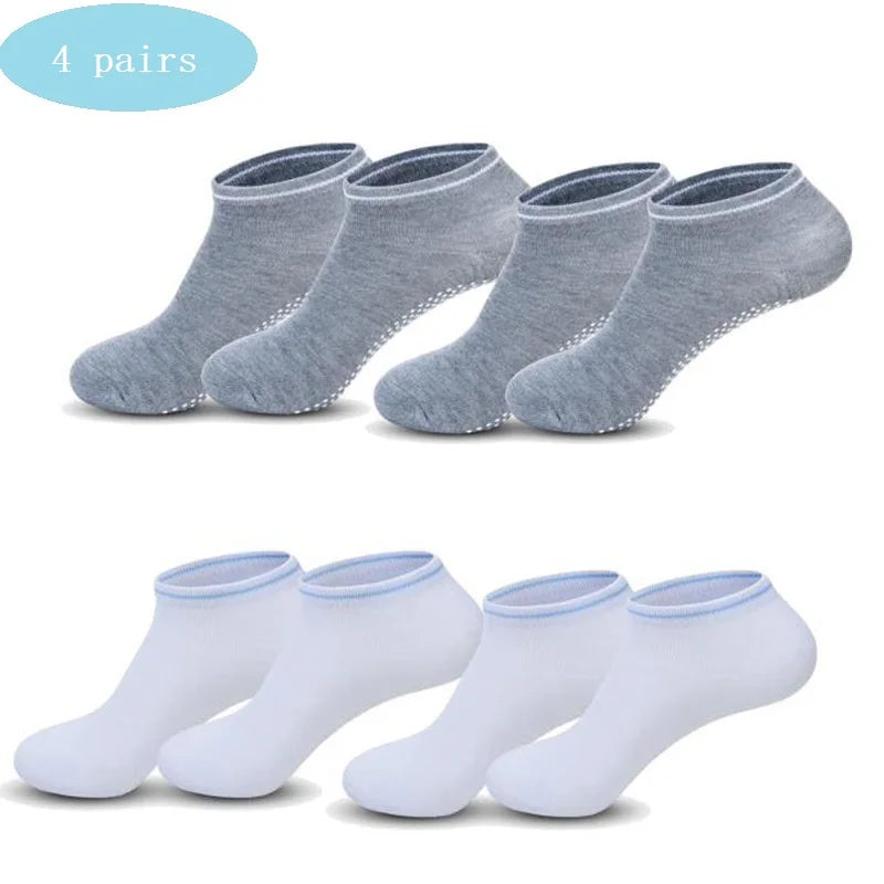 4 pairs Yoga Socks Women Cotton Silicone Non-slip Pilates Grip Towel Socks